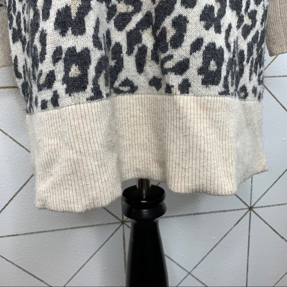 Loft Women’s Animal Print Mock Neck Wool Blend Pullover Sweater Size Small - Picture 7 of 11